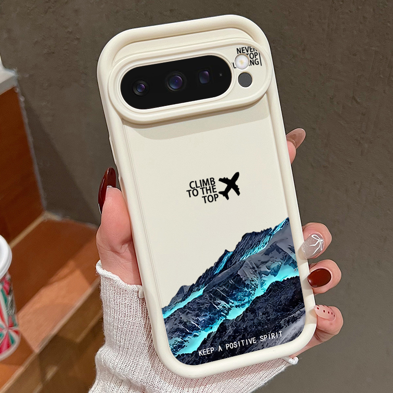 Phone Cases Pixel 10 - Flugzeug Schnee Berg Muster Handyhülle für