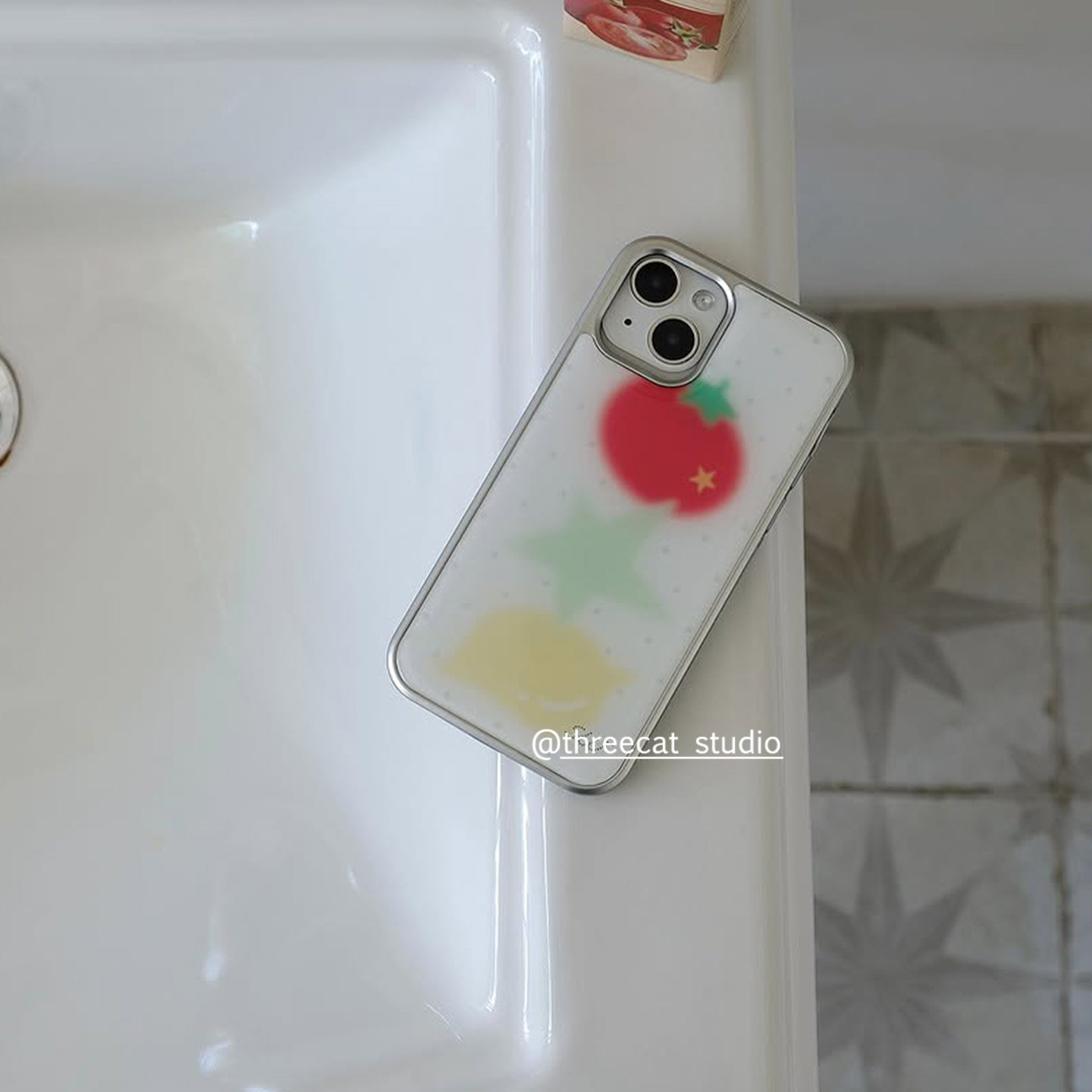 Phone Cases Brown - Koreanische Halation Tomaten-Zitronen-Stern Galvanisierte Tropfkleber-Handyhülle für