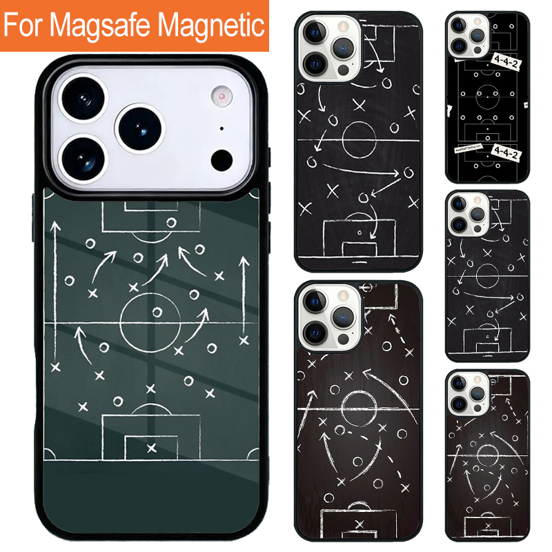Military Grade Case - Fußball-Taktik-Magnet-Handyhülle für iPhone 17 Pro 16