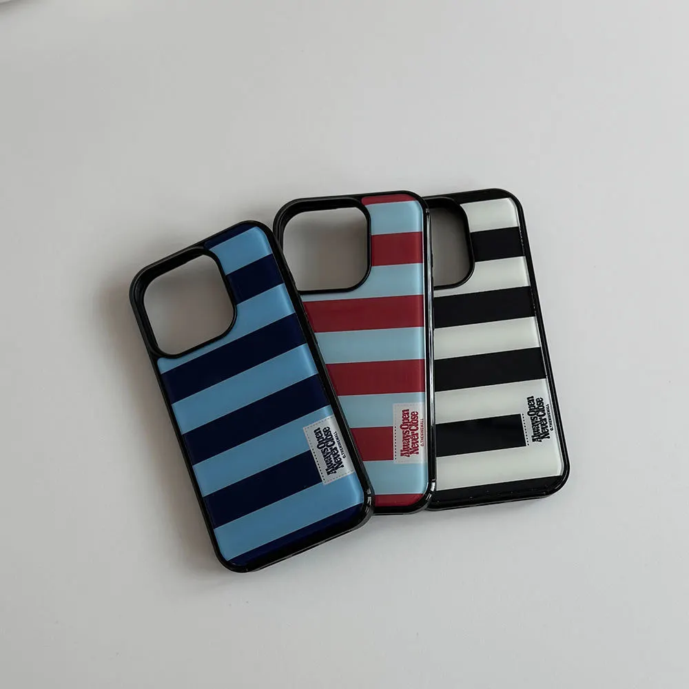 Phone Cases Brown - Koreanische Ins Sommer Vollbild Bunte Streifen
