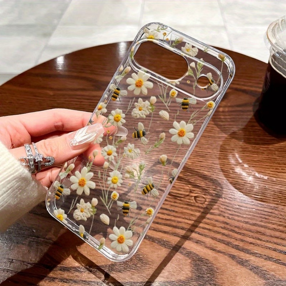 Phone Cases Pixel 10 - Niedliches Honigbienen-Blumenmuster Weiche Transparente Handyhülle für