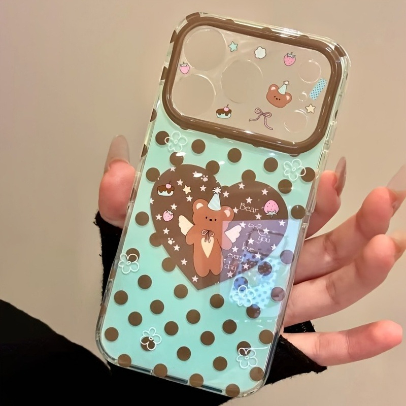 Braune Polka-Dot-Herz-Bären-Mu – Phone Cases Brown Bewertung und Preis